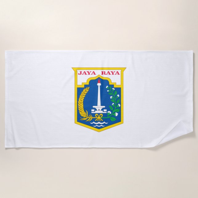 Toalla De Playa Bandera de Yakarta (ciudad capital de Indonesia) (Anverso)