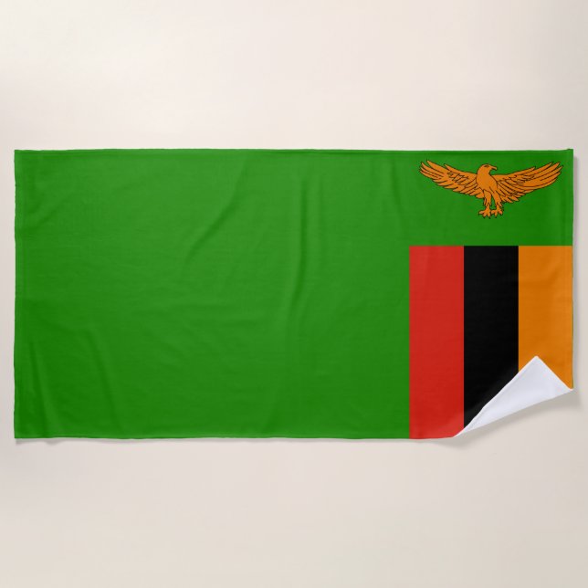 Toalla De Playa Bandera de Zambia (Anverso)
