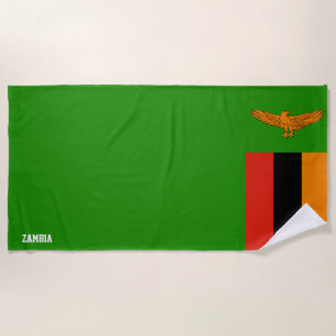 Toalla De Playa Bandera de Zambia espléndida patriótica
