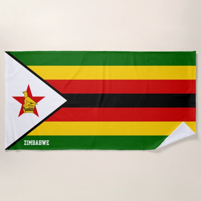 Toalla De Playa Bandera de Zimbabue espléndida patriótica (Anverso)