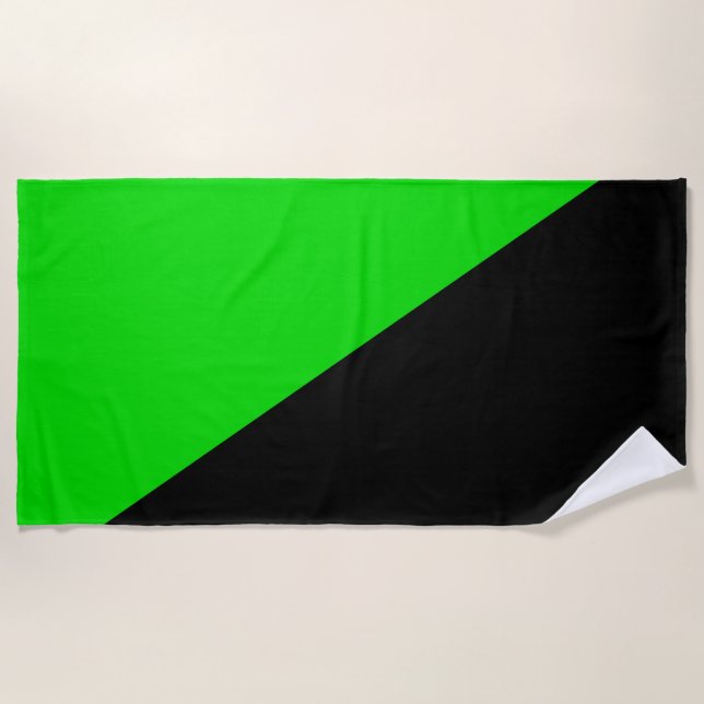 Toalla De Playa Bandera del Anarquismo Verde (Anverso)