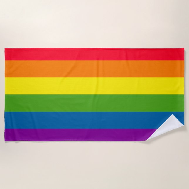 Toalla De Playa Bandera del arco iris del orgullo gay de LGBT (Anverso)