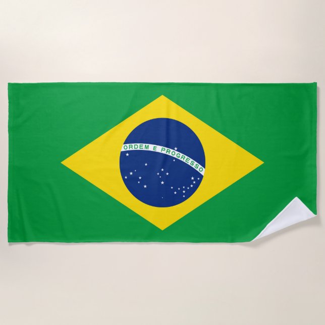 Toalla De Playa Bandera del Brasil (Anverso)