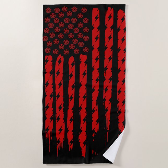 Toalla De Playa Bandera del Demonio (Anverso)