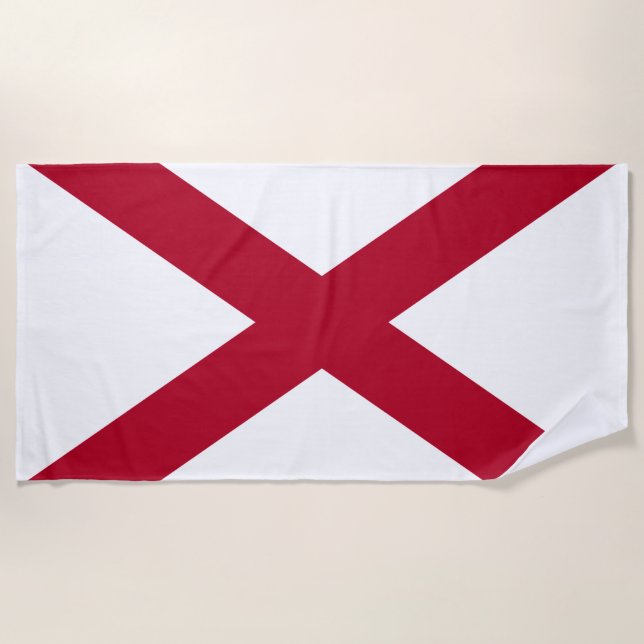 Toalla De Playa Bandera del estado de Alabama (Anverso)