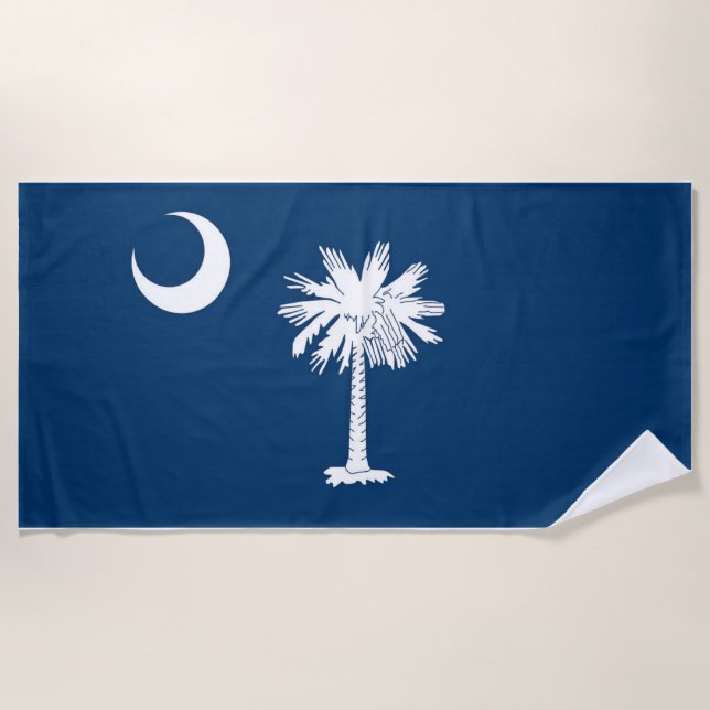 Toalla De Playa Bandera del estado de Carolina del Sur (Anverso)