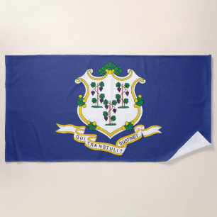 Toalla De Playa Bandera del estado de Connecticut
