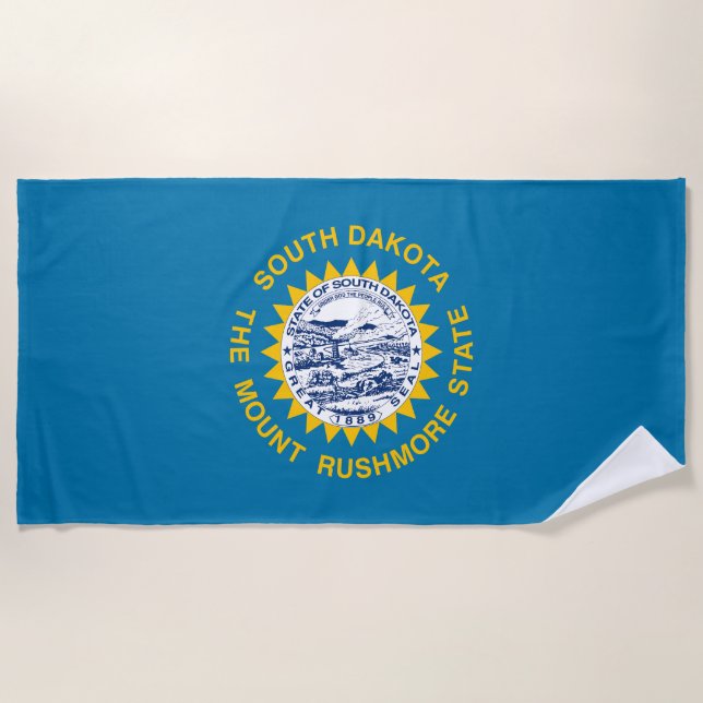 Toalla De Playa Bandera del Estado de Dakota del Sur (Anverso)