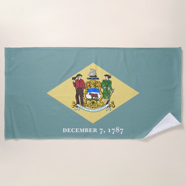 Toalla De Playa Bandera del estado de Delaware (Anverso)