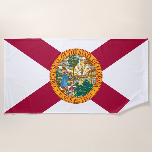 Toalla De Playa Bandera del estado de Florida (Anverso)