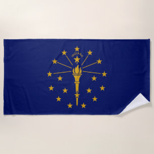 Toalla De Playa Bandera del estado de Indiana