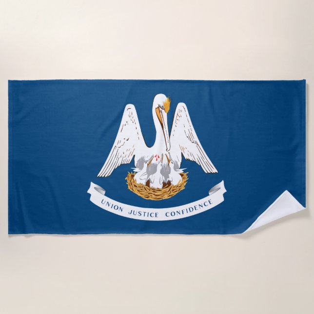 Toalla De Playa Bandera del estado de Louisiana (Anverso)