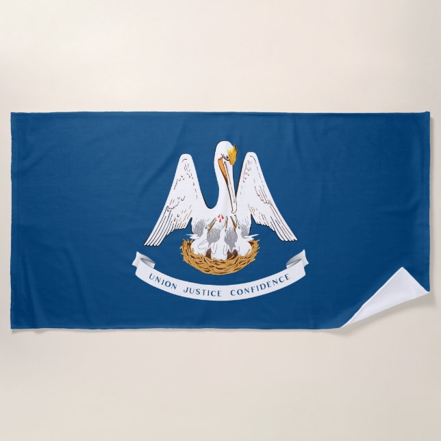 Toalla De Playa Bandera del estado de Louisiana (Anverso)
