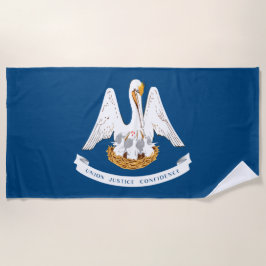 Toalla De Playa Bandera del estado de Luisiana