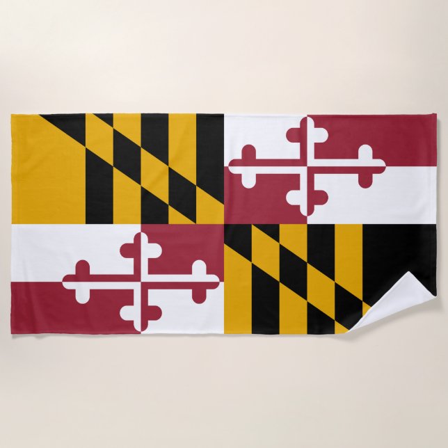 Toalla De Playa Bandera del Estado de Maryland (Anverso)