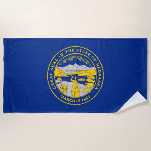Toalla De Playa Bandera del estado de Nebraska