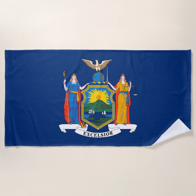 Toalla De Playa Bandera del Estado de Nueva York (Anverso)