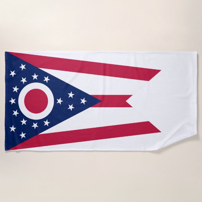 Toalla De Playa Bandera del Estado de Ohio (Anverso)