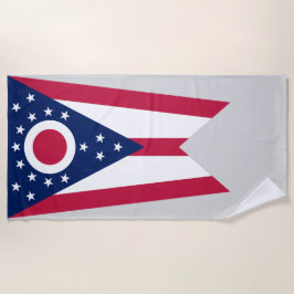 Toalla De Playa Bandera del Estado de Ohio