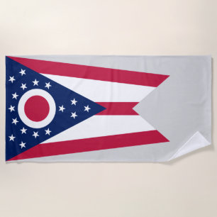 Toalla De Playa Bandera del Estado de Ohio