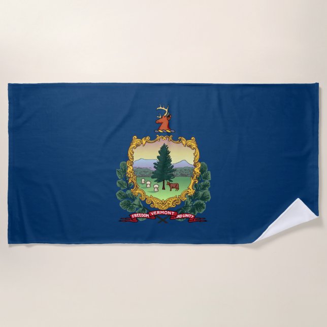 Toalla De Playa Bandera del Estado de Vermont (Anverso)