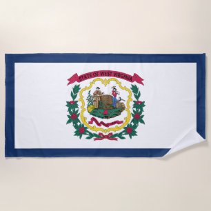 Toalla De Playa Bandera del estado de Virginia Occidental