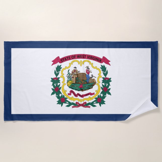 Toalla De Playa Bandera del Estado de Virginia Occidental (Anverso)