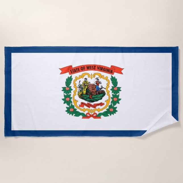 Toalla De Playa Bandera del Estado de Virginia Occidental (Anverso)