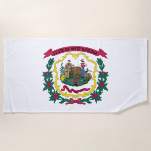 Toalla De Playa Bandera del estado de Virginia Occidental