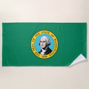 Toalla De Playa Bandera del estado de Washington
