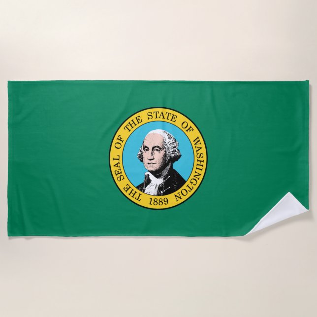 Toalla De Playa Bandera del Estado de Washington (Anverso)
