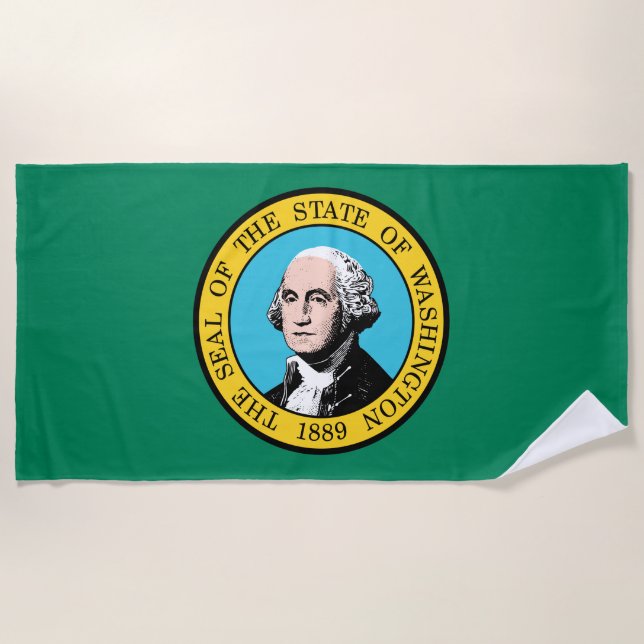Toalla De Playa Bandera del estado de Washington (Anverso)