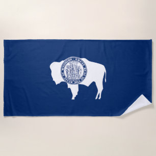 Toalla De Playa Bandera del estado de Wyoming