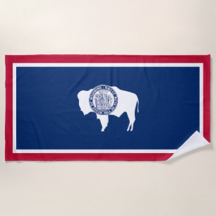Toalla De Playa Bandera del estado de Wyoming