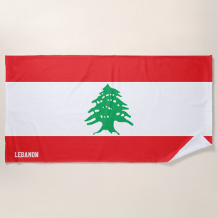 Toalla De Playa Bandera del Líbano espléndida patriótica
