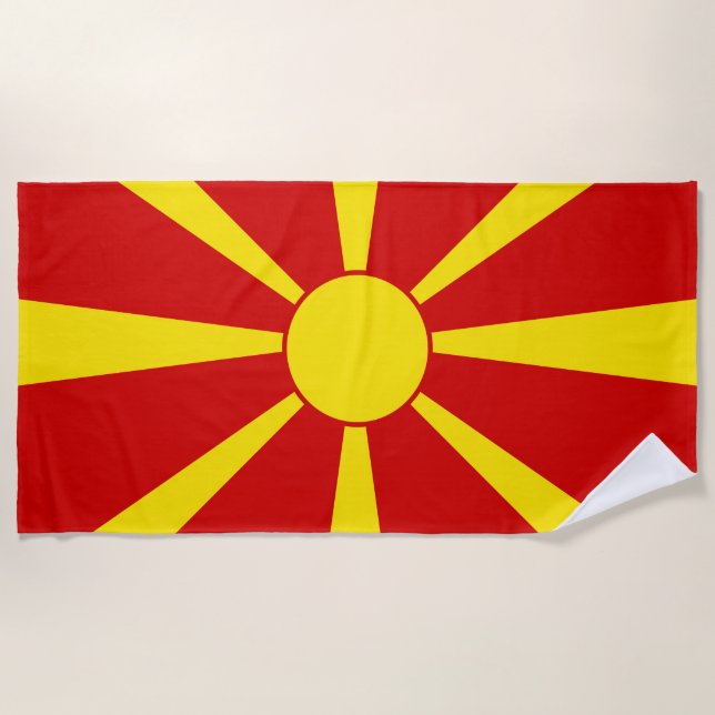 Toalla De Playa Bandera del Norte de Macedonia (Anverso)