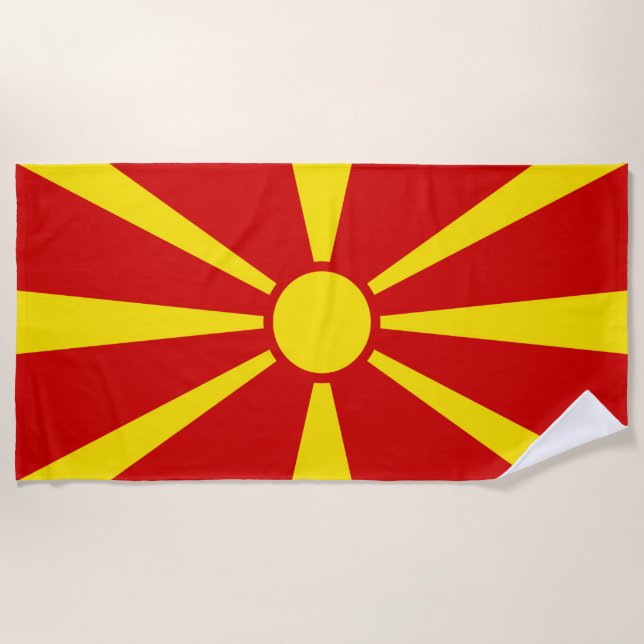 Toalla De Playa Bandera del Norte de Macedonia (Anverso)