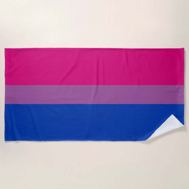 Toalla De Playa Bandera del Orgullo Arcoiris de Bisexualidad (Anverso)
