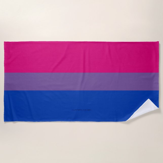 Toalla De Playa Bandera del Orgullo Bisexual de SlipperyJoe lavand (Anverso)