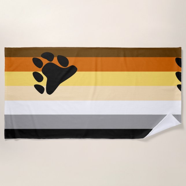Toalla De Playa Bandera del Orgullo del Oso (Anverso)