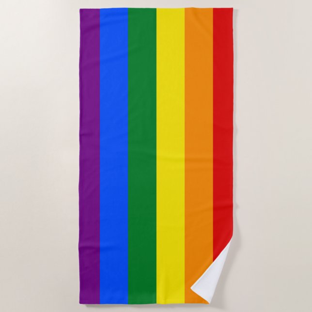 Toalla De Playa Bandera del Orgullo Gay Arcoiris LGBT (Anverso)