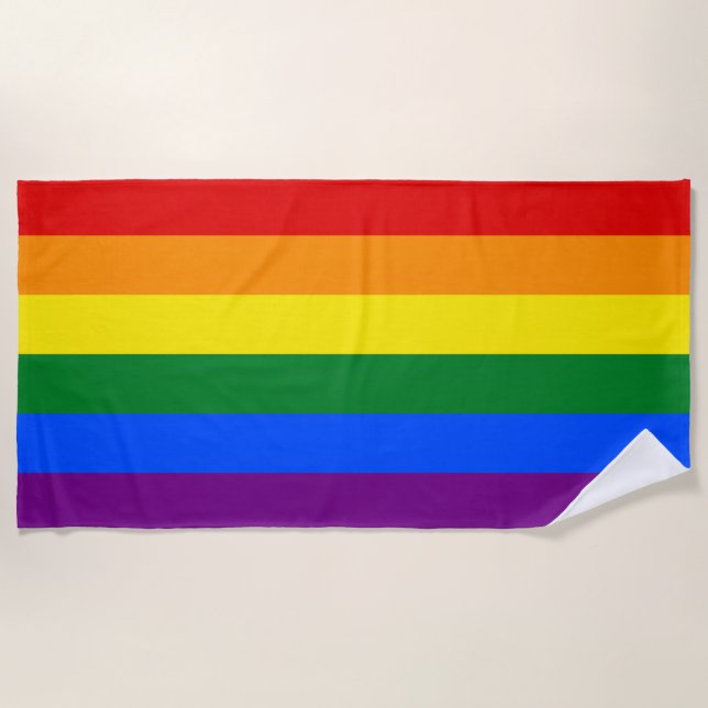 Toalla De Playa Bandera del orgullo gay LGBT (Anverso)