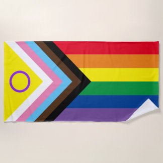 Toalla De Playa Bandera del Orgullo Intersexual Progress