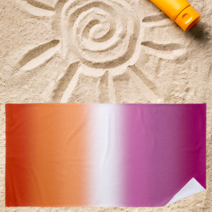 Toalla De Playa Bandera del Orgullo Lesbiano Gradiente - Bandera L