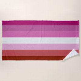 Toalla De Playa Bandera del Orgullo Lesbiano Rosa