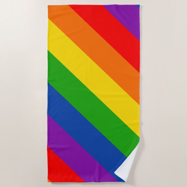 Toalla De Playa Bandera del orgullo LGBTQ+, colores del orgullo ga (Anverso)