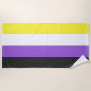 Toalla De Playa Bandera del Orgullo no binario