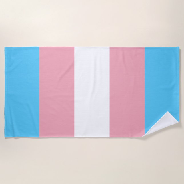Toalla De Playa Bandera del Orgullo Transgénero (Anverso)