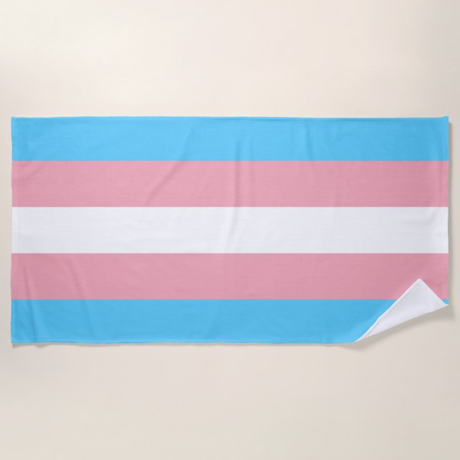Toalla De Playa Bandera del Orgullo Transgénero (Anverso)