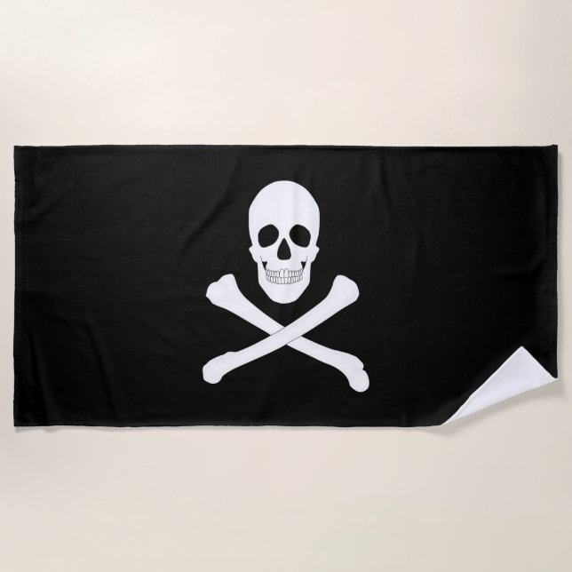 Toalla De Playa Bandera del pirata (Jolly Roger) (Anverso)